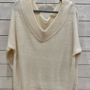 Off-white, off the shoulder knit sweater